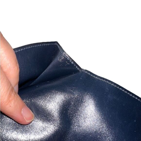 Hermes navy leather envelope clutch - Picture 8 of 14